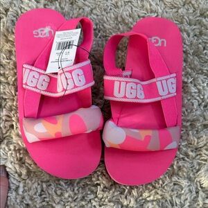UGG Vibrant Pink Kids Sandals